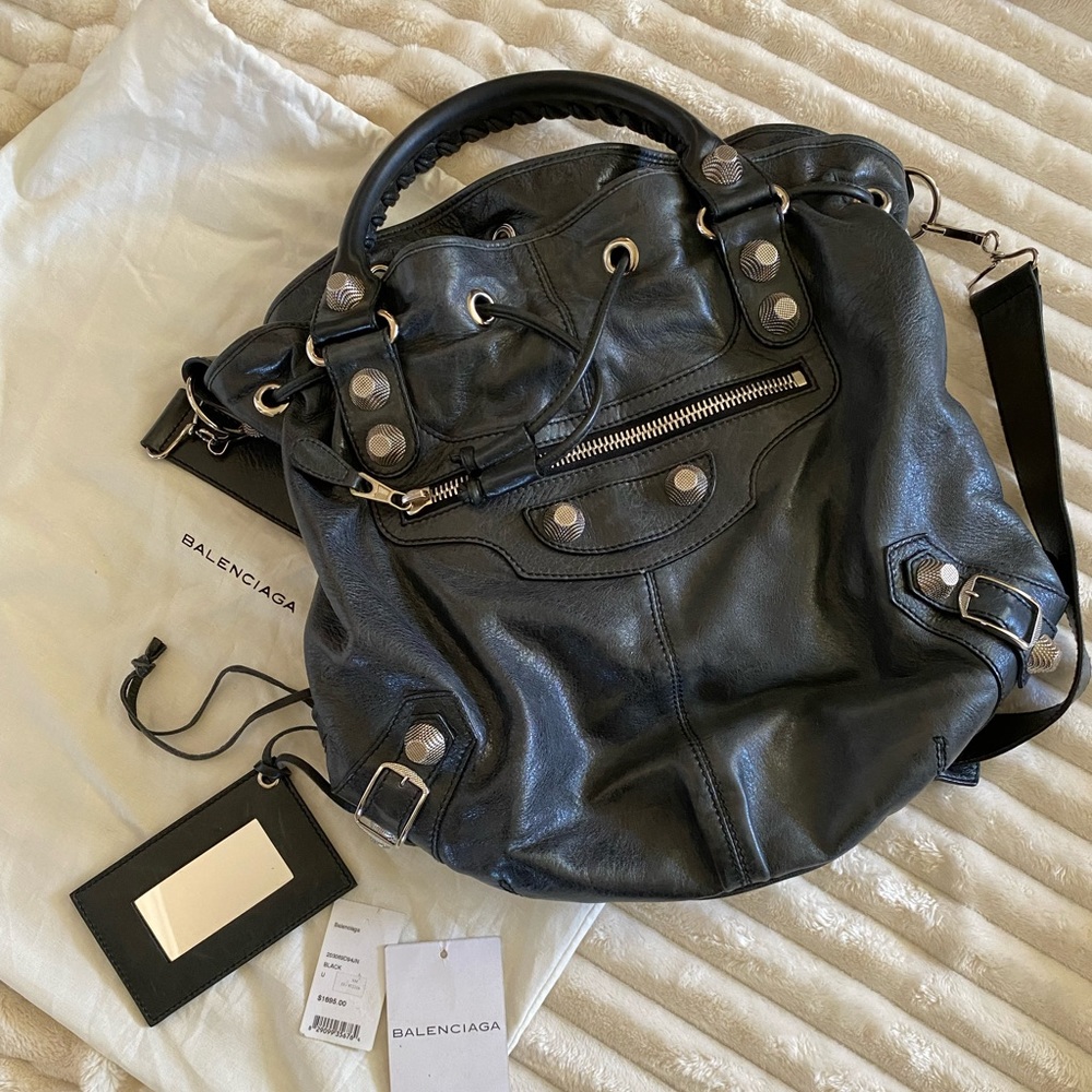 Balenciaga Pompon Leather Bag